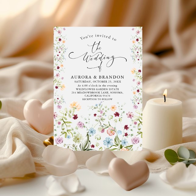 Invitation Watercolor Wildflower Garden Floral Wedding  (Créateur téléchargé)