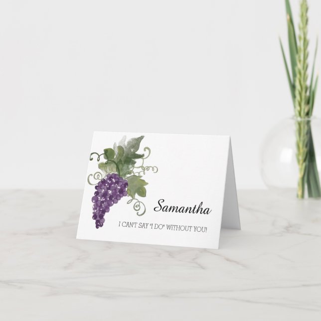 Invitation Watercolor Wine Vineyard | Be my bridesmaid? (Devant)