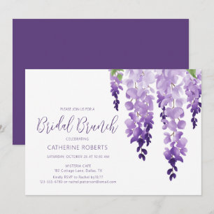 Invitation Watercolor Wisteria Bridal Brunch Élégant Floral