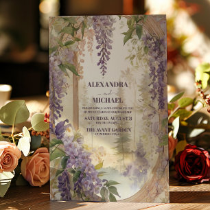Invitation Watercolor Wisteria Floral Mariage élégant