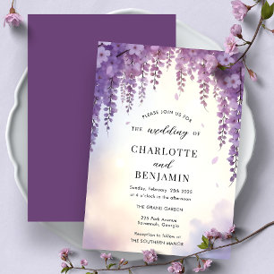 Invitation Watercolor Wisteria Floral Mariage élégant