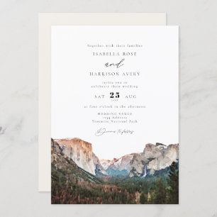 Invitation Watercolor Yosemite National Park Skyline Mariage