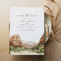 Watercolor Zion National Park Enregistrer la date