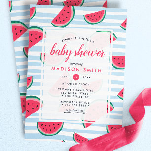 Invitation Watermelon Baby shower de fruits vert rose d'été