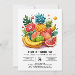 Invitation Watermelon Elegant Fruits Enfants Anniversaire
