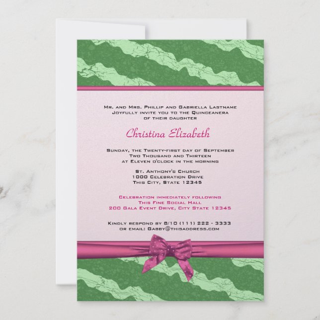 Invitation Watermelon Fancy Quinceanera (Devant)