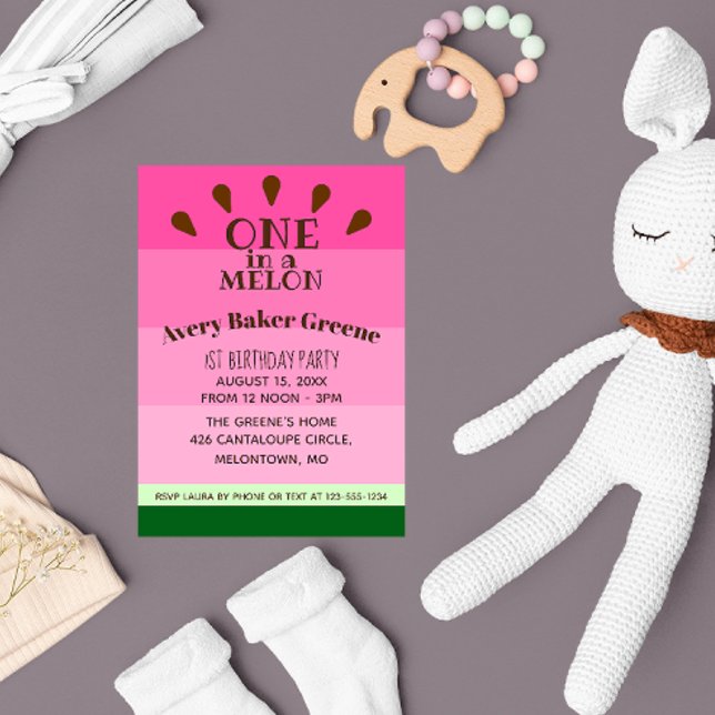 Invitation Watermelon One à Melon Anniversaire (Créateur téléchargé)