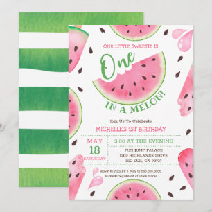 Invitation Watermelon One In A Melon 1er Anniversaire Invitat