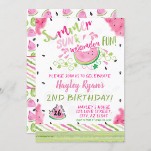 Invitation Watermelon Summer Sun Fun N'importe quel âge Anniv