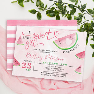 Invitation Watermelon Sweet Girl Baby shower