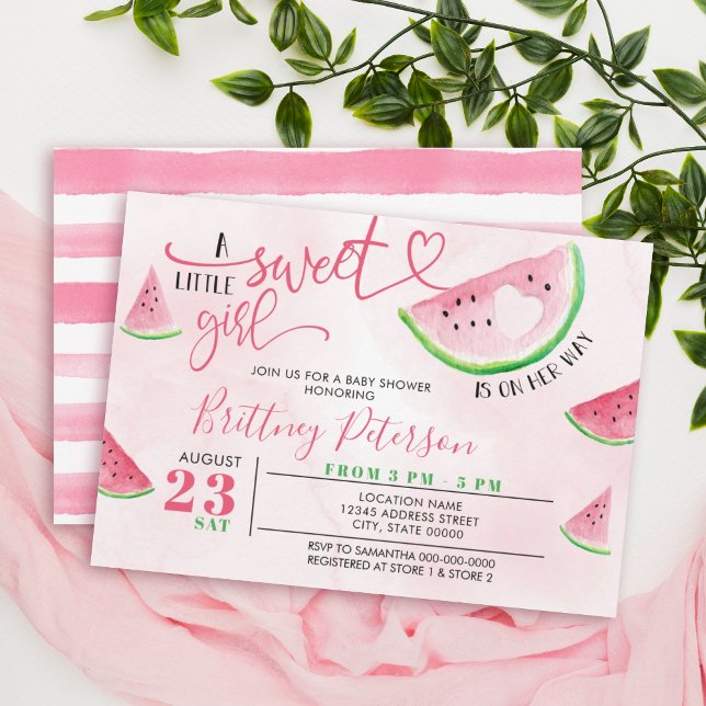 Invitation Watermelon Sweet Girl Baby shower (Créateur téléchargé)
