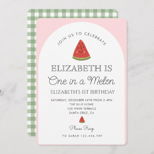 Invitation Watermelon Un dans un melon 1er anniversaire