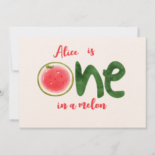 Invitation Watermelon un dans un melon premier anniversaire