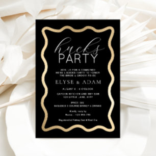 Invitation Wave Black Gold Hucks Party