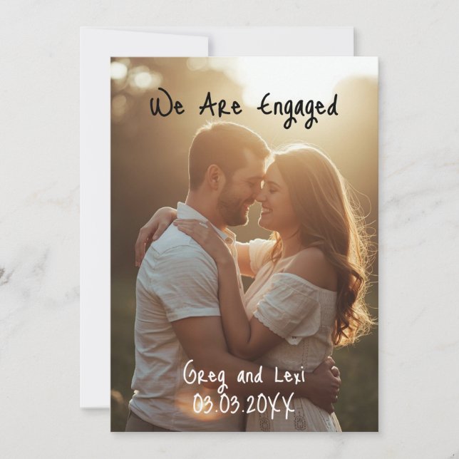 Invitation We Are Engaged Photo Announcement Card (Devant)
