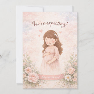Invitation We Are Expecting a Baby Announcement Card Minimal