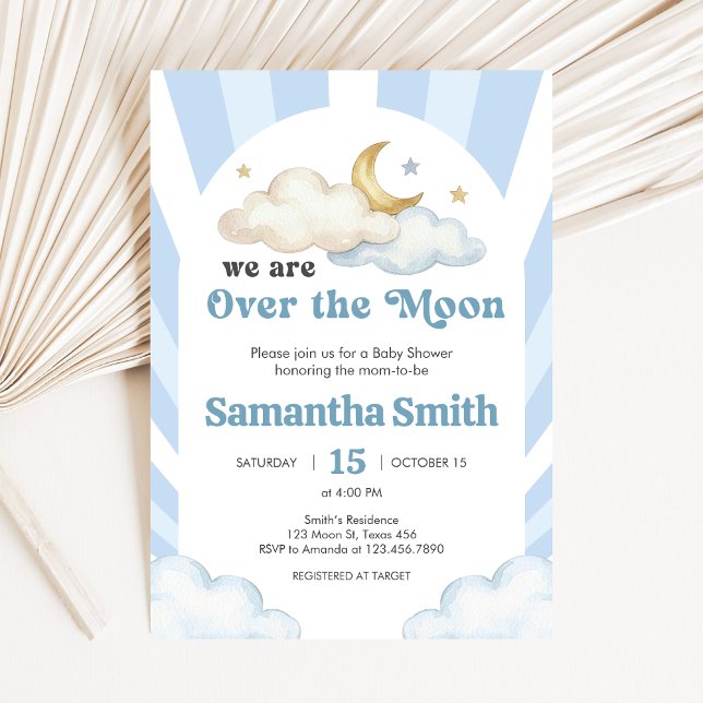 Invitation We are Over the Moon Baby Shower (Over the Moon Baby Shower Inviation)