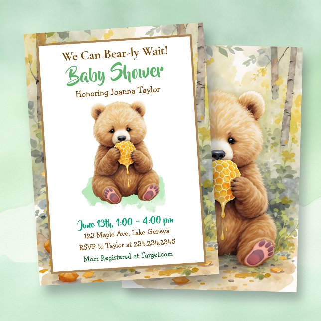 Invitation We Can Bear-ly Wait! Boy's Baby Shower (Créateur téléchargé)