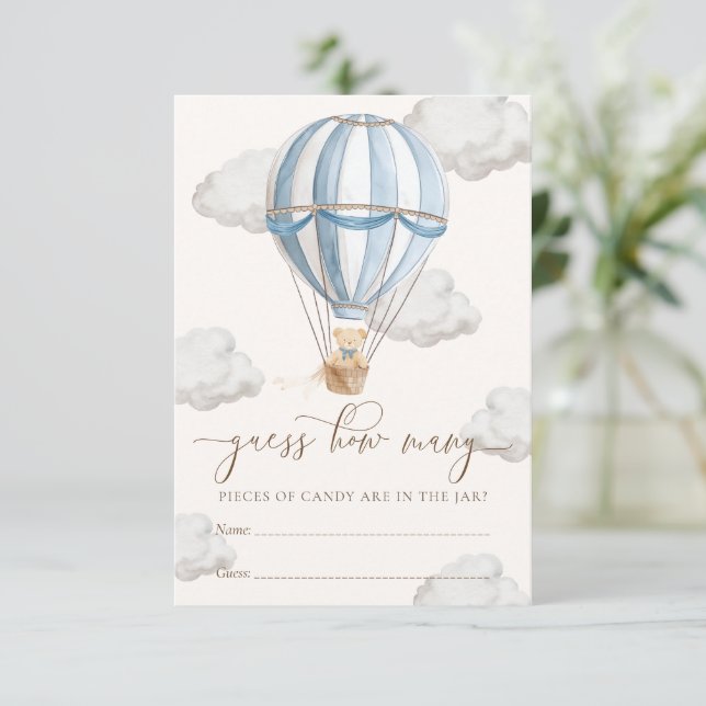 Invitation We Can Bearly Wait Baby Shower Guess How Many Card (Debout devant)