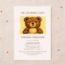 We Can Bearly Wait! Modern Hand Drawn Baby Shower