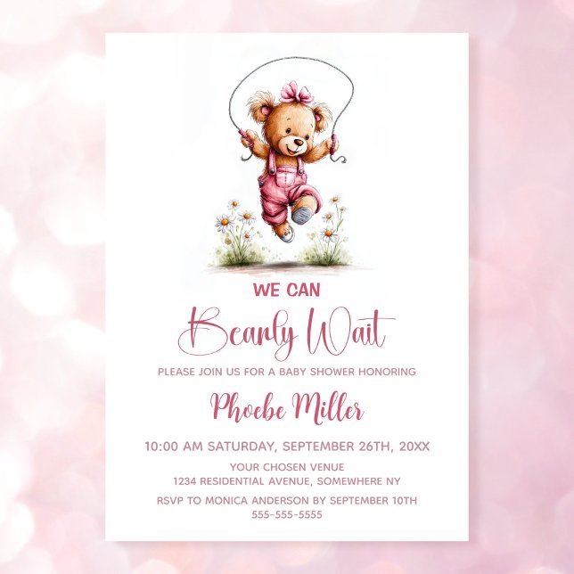 Invitation We Can Bearly Wait Teddy Bear Baby Shower (Créateur téléchargé)