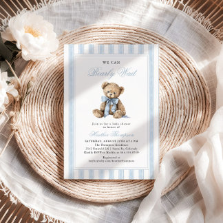 Invitation We Can Bearly Wait Teddy Bear Baby Shower