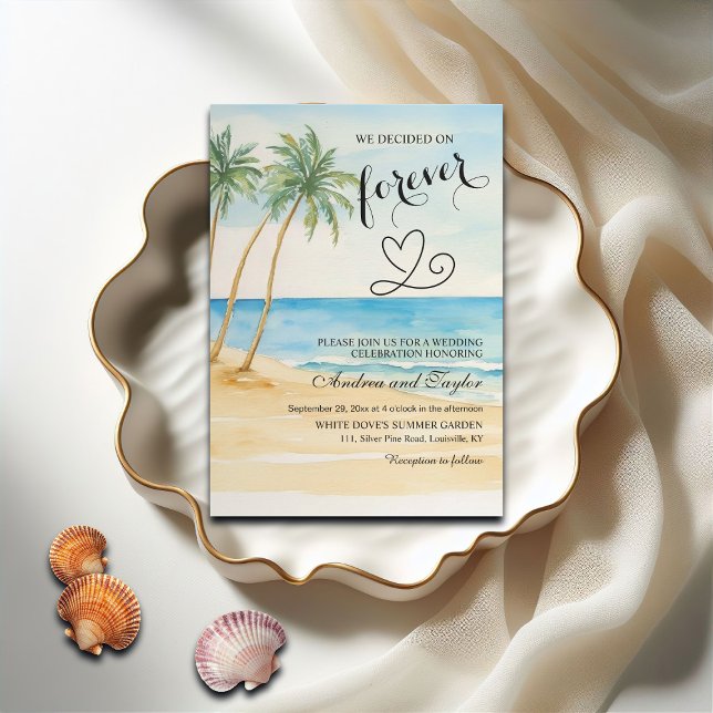 Invitation We decided on Forever Beach and Palm Trees (Créateur téléchargé)