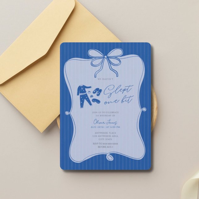 Invitation We haven’t slept one bit boy 1st birthday  (Créateur téléchargé)