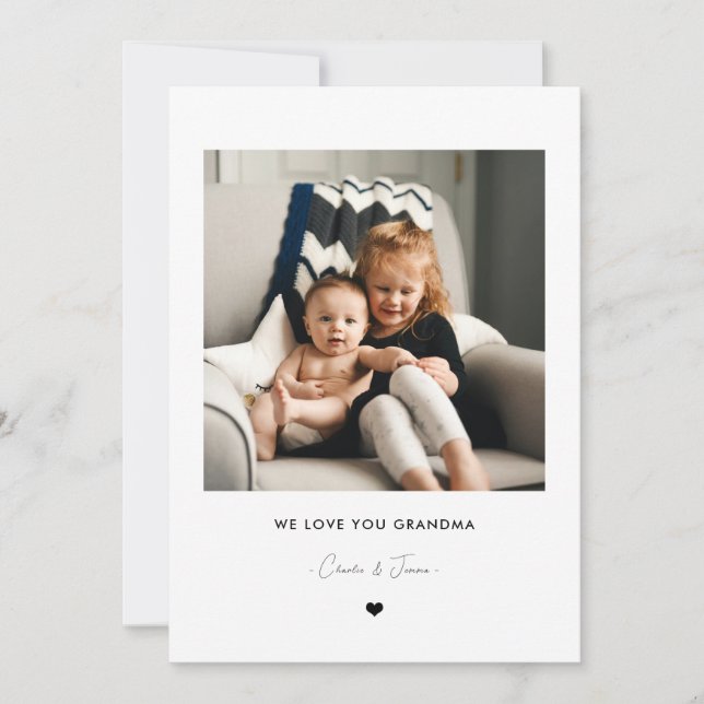 Invitation We Love You Grandma Photo Card from Grandkids  (Devant)