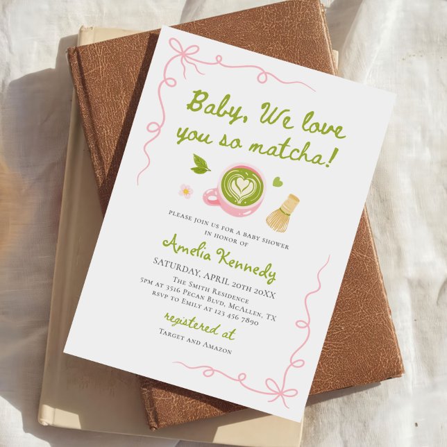 Invitation We Love You So Matcha Green Tea Baby Shower (Créateur téléchargé)