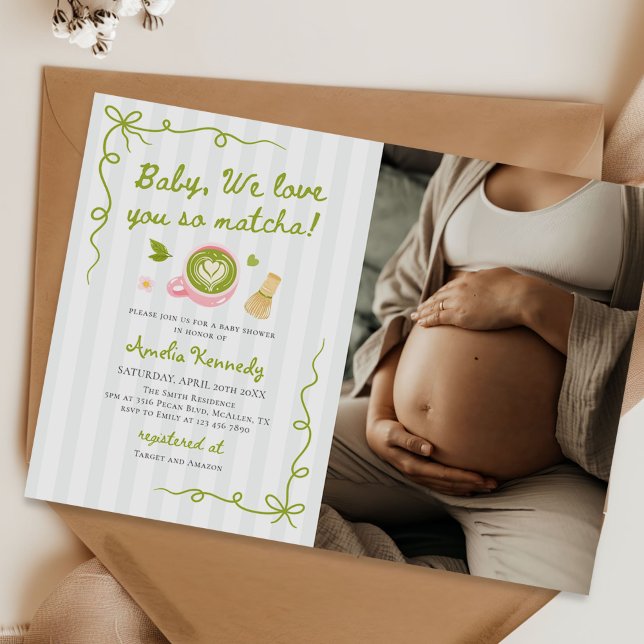 Invitation We Love You So Matcha Green Tea Baby Shower Photo (Créateur téléchargé)