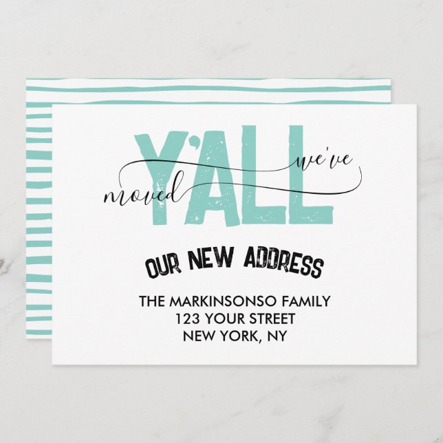 Invitation We Moved Y'all Moving Announcement (Devant / Derrière)