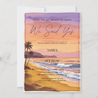 Invitation We Said yes - Boho Beach California & Mariage