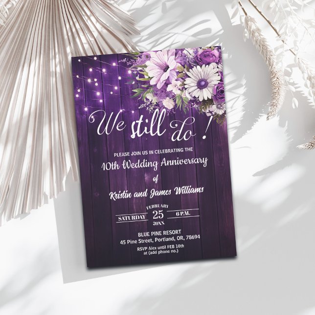 Invitation We Still Do 10th Wedding Anniversary String Lights (Créateur téléchargé)