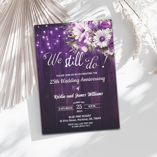 Invitation We Still Do 25th Wedding Anniversary String Lights (Créateur téléchargé)