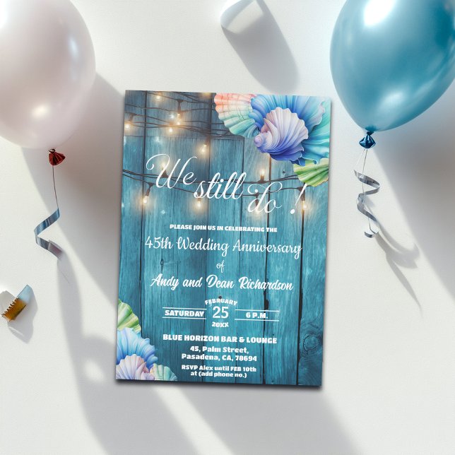 Invitation We Still Do 45th Wedding Anniversary String Lights (Créateur téléchargé)