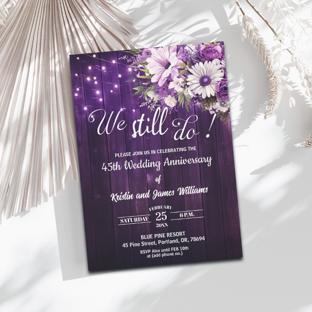 Invitation We Still Do 45th Wedding Anniversary String Lights (Créateur téléchargé)