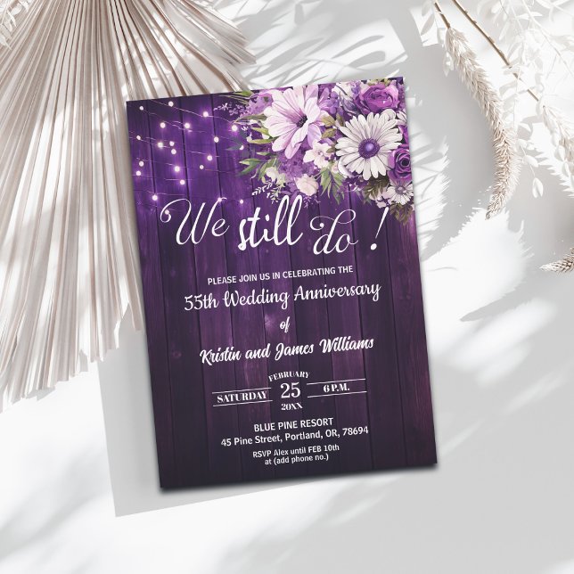 Invitation We Still Do 55th Wedding Anniversary String Lights (Créateur téléchargé)
