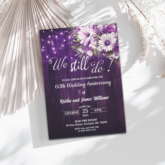 Invitation We Still Do 60th Wedding Anniversary String Lights (Créateur téléchargé)