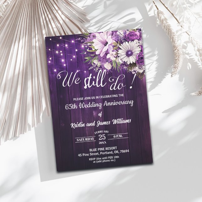 Invitation We Still Do 65th Wedding Anniversary String Lights (Créateur téléchargé)