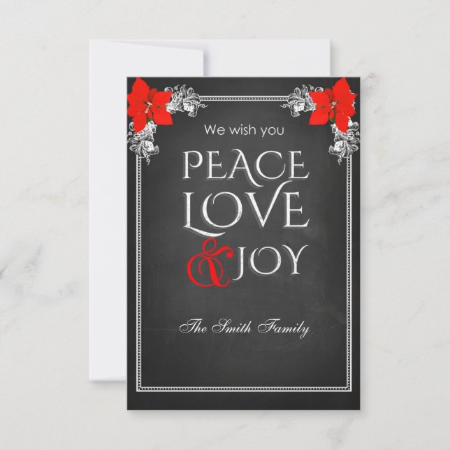 Invitation We wish you peace love & joy (Devant)