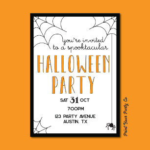 Invitation Web d'Halloween Party Spider