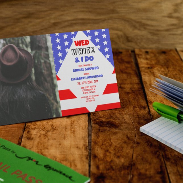 Invitation Wed, White & I Do Patriotic Bridal Shower (Créateur téléchargé)