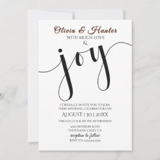 Invitation Wedding, Burnt Orange, Modern, Typography, Script,