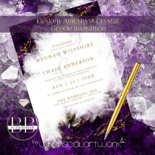 Invitation Wedding    Elegant Amethyst Crystal Geode