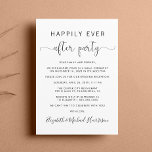 Invitation Wedding Happily Ever After Party Reception<br><div class="desc">Stylish elopement or small wedding announcement to inform family and friends that you eloped or reduced the number of guests at your wedding, and to invite them to a wedding reception or celebration party. On the front, "Happily Ever After Party" is written in a mix of simple typography and an...</div>