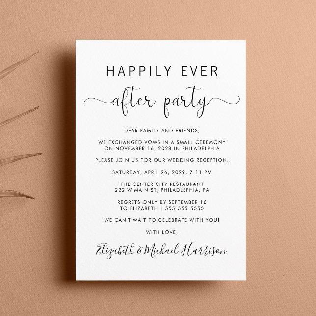 Invitation Wedding Happily Ever After Party Reception (From private vows to a grand party - invite family and friends to celebrate your marriage!)