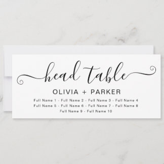 Invitation Wedding Head Table Seating Card – Modern Script