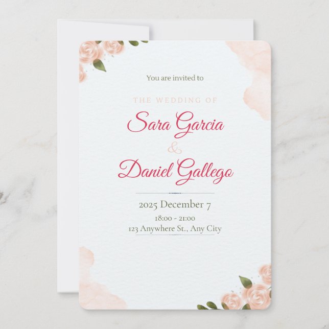 Invitation wedding invitastion (Devant)