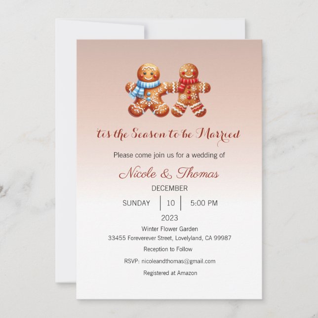 Invitation Wedding Invitation, 'Tis the Season to be Married (Devant)